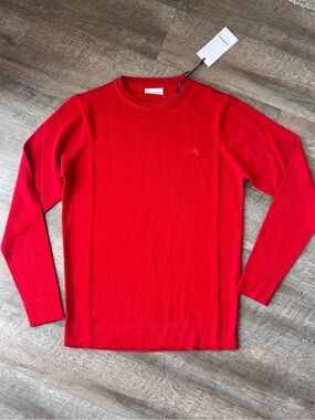 NWT Men’s Lindbergh White- Red Crew Neck Sweater-Size M